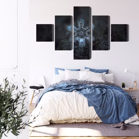 Canvastavla - Snow flake in 3d macro scale