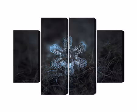 Canvastavla - Snow flake in 3d macro scale