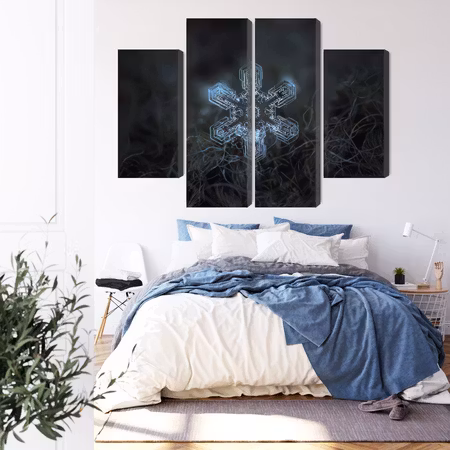 Canvastavla - Snow flake in 3d macro scale