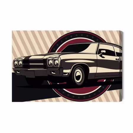 Canvastavla - Classic muscle car in retro style