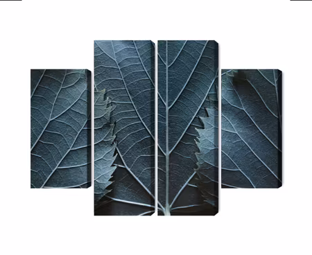 Canvastavla - Leaves with a macro with a 3d effect