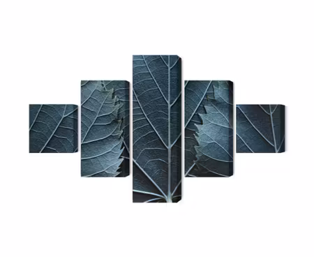 Canvastavla - Leaves with a macro with a 3d effect