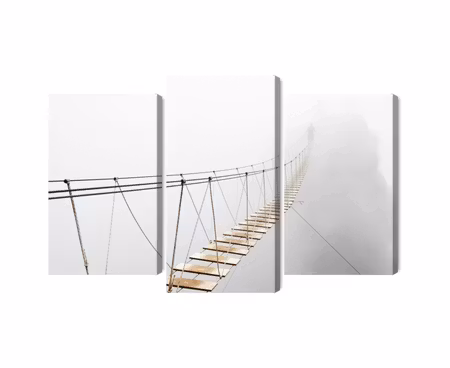 Canvastavla - Hanging bridge in the fog