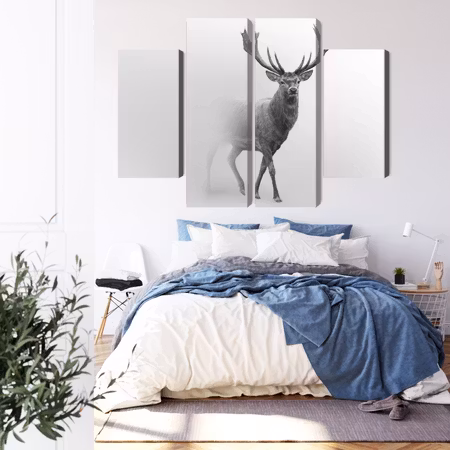 Canvastavla - A stately deer in the fog