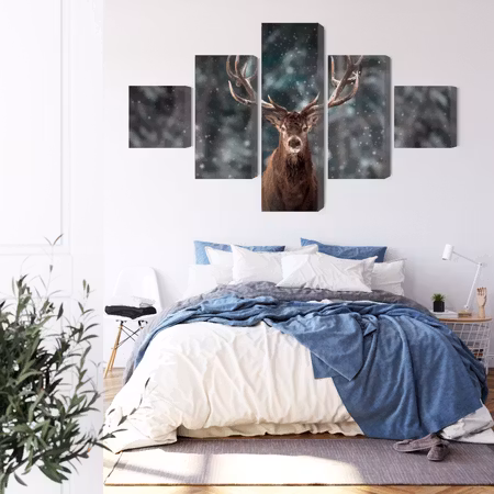 Canvastavla - Deer in the forest 3d