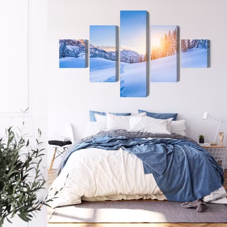 Canvastavla - The alps at winter time 3d