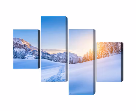 Canvastavla - The alps at winter time 3d