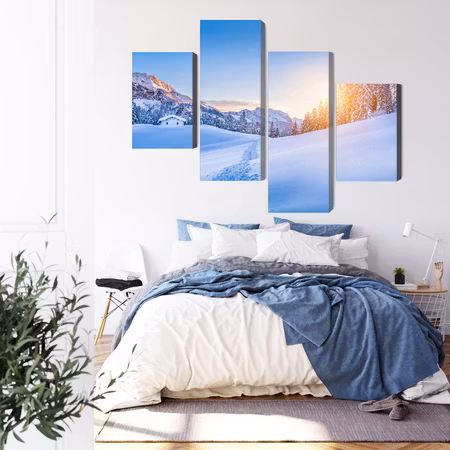 Canvastavla - The alps at winter time 3d