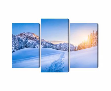 Canvastavla - The alps at winter time 3d