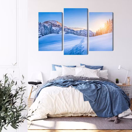 Canvastavla - The alps at winter time 3d