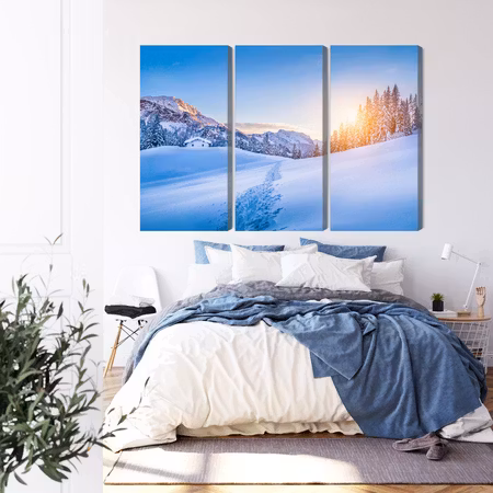 Canvastavla - The alps at winter time 3d
