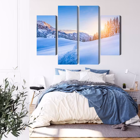 Canvastavla - The alps at winter time 3d