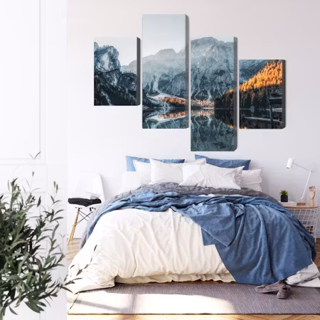 Canvastavla - Italian lake braies 3d