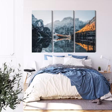 Canvastavla - Italian lake braies 3d