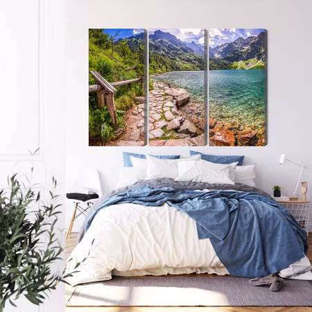 Canvastavla - 3d view of the lake in the tatra