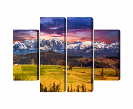 Canvastavla - Landscape with the polish tatra