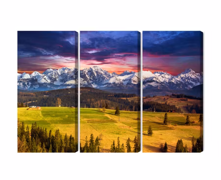 Canvastavla - Landscape with the polish tatras 3d