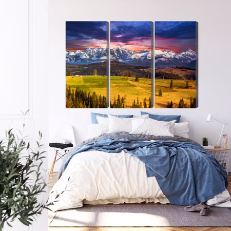 Canvastavla - Landscape with the polish tatras 3d
