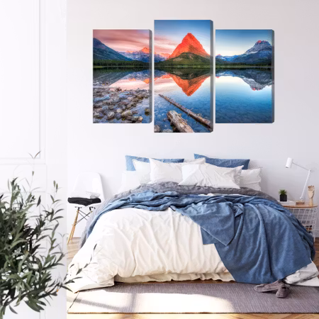 Canvastavla - Swiftcurrent lake in the Usa