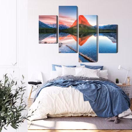 Canvastavla - Swiftcurrent lake in the Usa