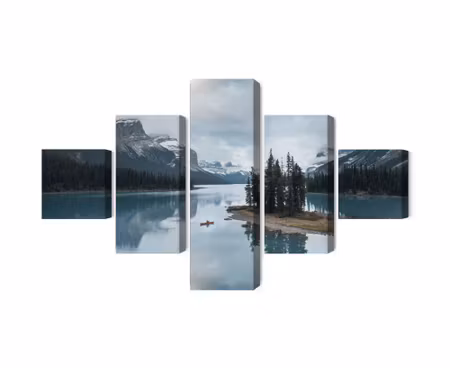 Canvastavla - Ghost island in jasper national park,