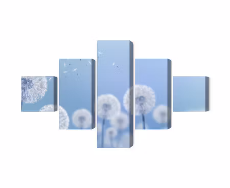 Canvastavla - Dandelions on a blue background