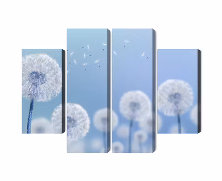 Canvastavla - Dandelions on a blue background
