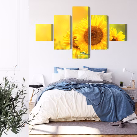 Canvastavla - Blooming sunflowers 3d