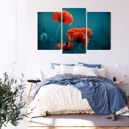 Canvastavla - Macro poppies