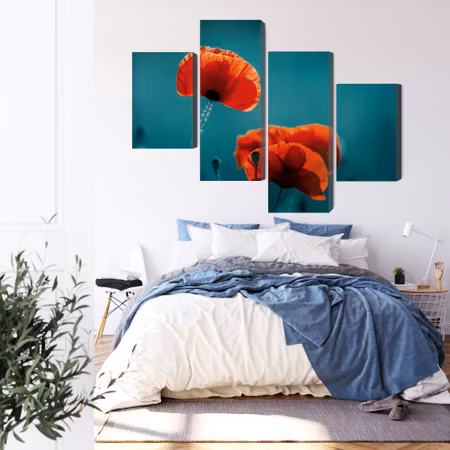 Canvastavla - Macro poppies