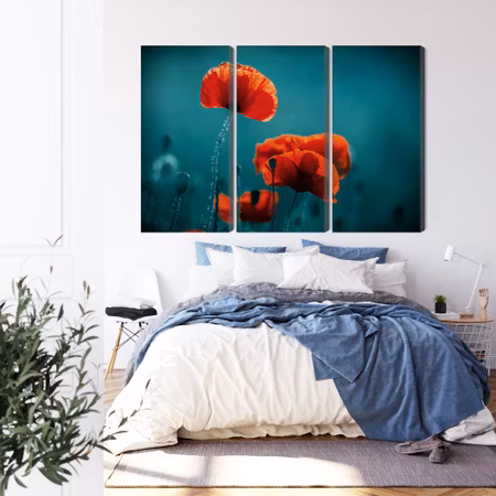 Canvastavla - Macro poppies