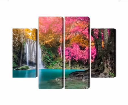 Canvastavla - A beautiful forest waterfall