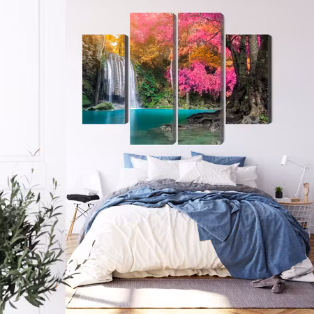 Canvastavla - A beautiful forest waterfall