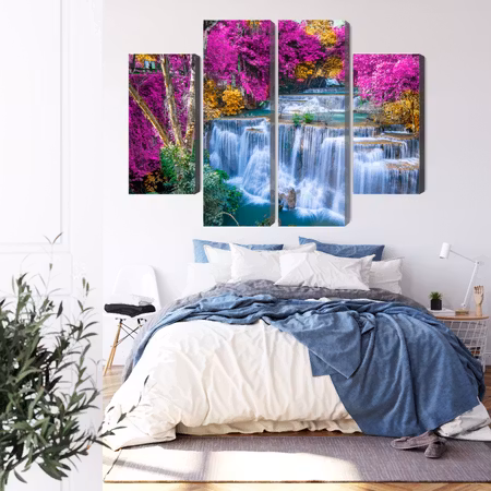 Canvastavla - A waterfall in the fall season