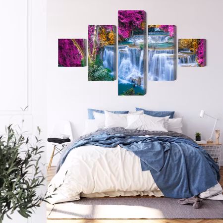 Canvastavla - A waterfall in the fall season