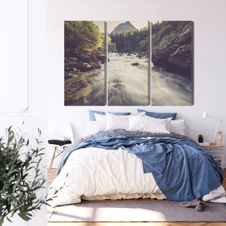 Canvastavla - Mountain river in the forest