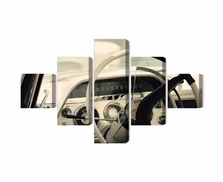 Canvastavla - The interior of a classic american car