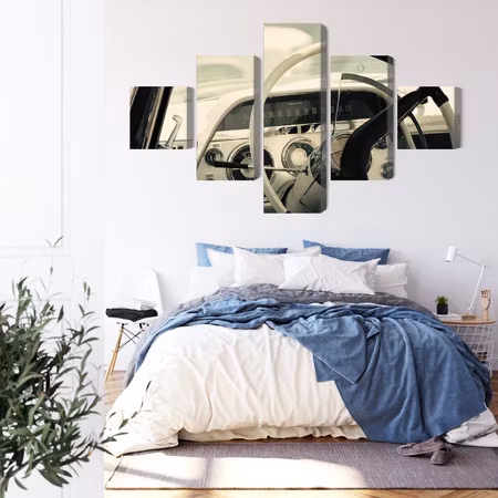 Canvastavla - The interior of a classic american car