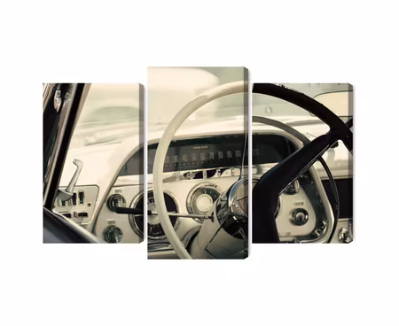 Canvastavla - The interior of a classic american car