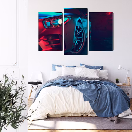 Canvastavla - Front of a 3d sports car