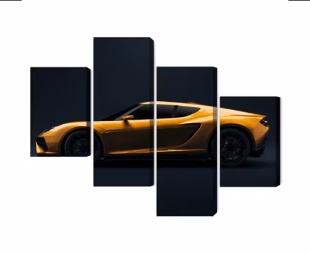 Canvastavla - Yellow 3d sports car