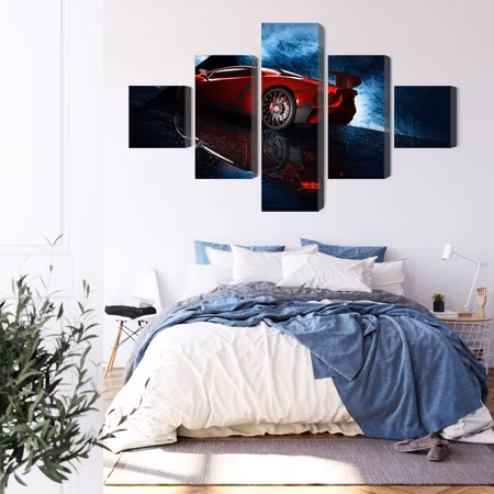 Canvastavla - Sports car on an abstract background