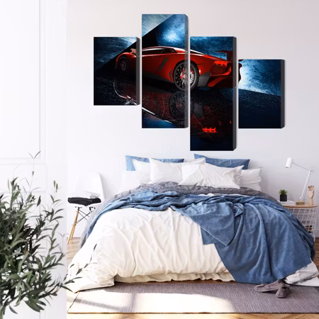 Canvastavla - Sports car on an abstract background