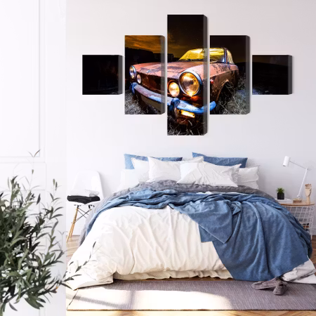 Canvastavla - Old abandoned car 3d