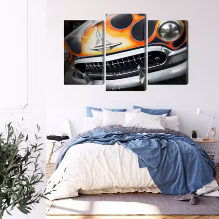 Canvastavla - Antique car with flames