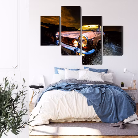 Canvastavla - Old abandoned car 3d