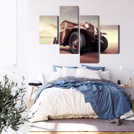 Canvastavla - Vintage car with a 3d effect