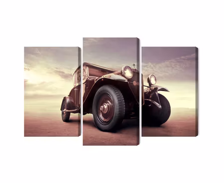 Canvastavla - Vintage car with a 3d effect