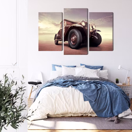 Canvastavla - Vintage car with a 3d effect