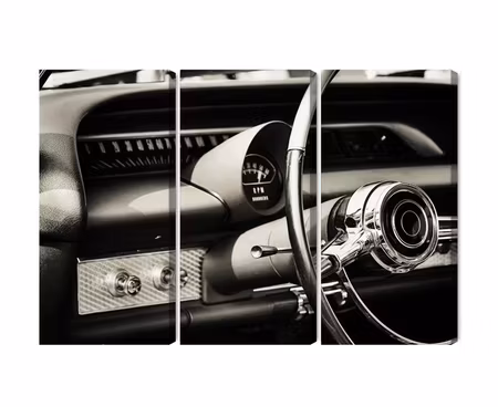 Canvastavla - The dashboard in a classic car